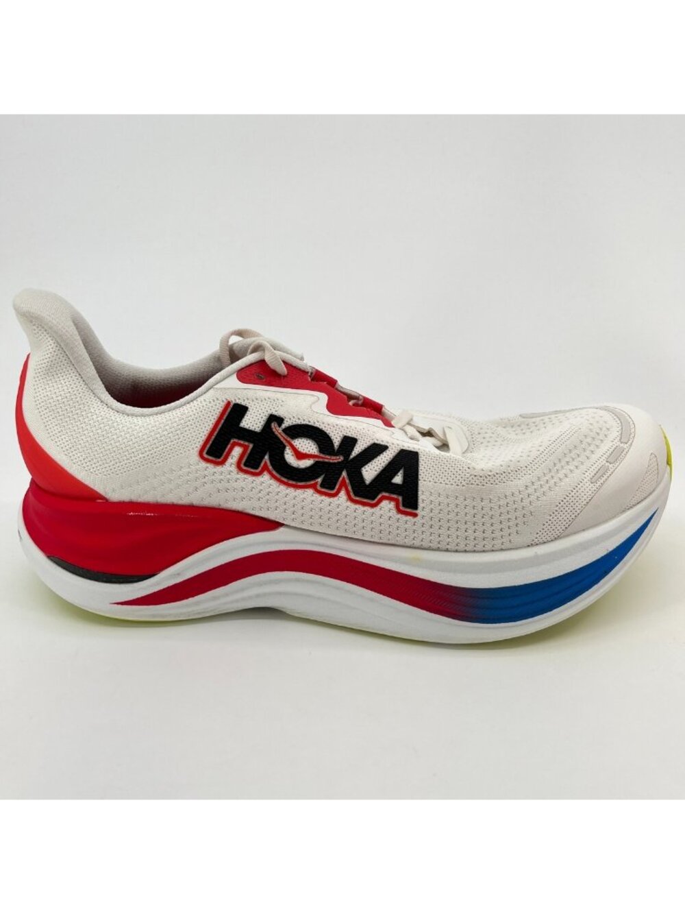 Hoka One One Skyward X Mens Size 12.5 White Red Athletic Running Shoes Sneakers